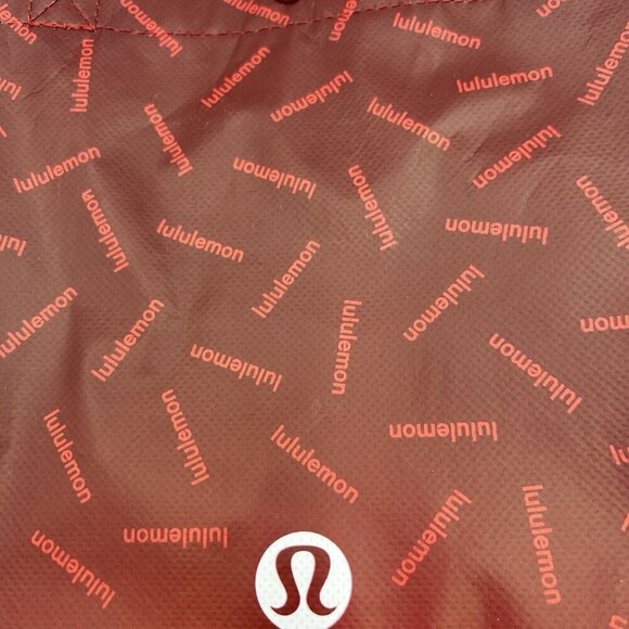 Lululemon Reusable Shopping Gift Bag Yoga Tote Logo Large Red 16" x 14" x 6" - Picture 4 of 5